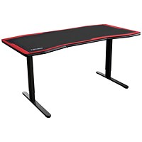 Nitro Concepts D16M Height Adjustable Gaming Desk, 1600x800x725-825mm, Black & Red