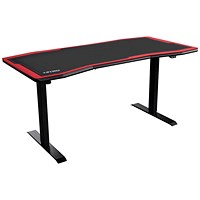 Nitro Concepts D16E Sit/Stand Gaming Desk, 1600x800x710-1210mm, Black & Red