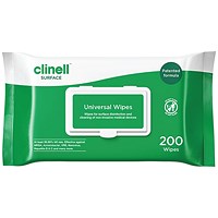 Clinell Universal Wipes, 200 Wipes Per Pack