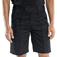 Beeswift Cargo Pocket Shorts, Black, 30