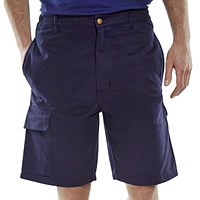 Beeswift Cargo Pocket Shorts, Navy Blue, 42