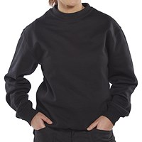 Beeswift Polycotton Sweatshirt, Black, Small