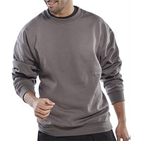 Beeswift Polycotton Sweatshirt, Grey, Small