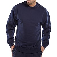 Beeswift Click Polycotton Sweatshirt, Navy Blue, XS