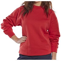 Beeswift Polycotton Sweatshirt, Red, Large