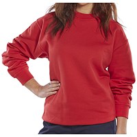 Beeswift Polycotton Sweatshirt, Red, Small