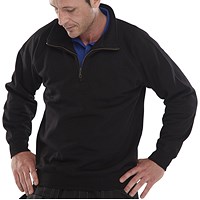 Beeswift Quarter Zip Sweatshirt, Black, Large