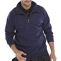 Beeswift Quarter Zip Sweatshirt, Navy Blue, Large