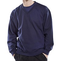 Beeswift V-Neck Sweatshirt, Navy Blue, Small