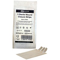 Skin Closure Strip, 6mm x 75mm, Pack of 3