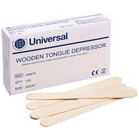 Universal Wooden Tongue Depressor, Pack of 100