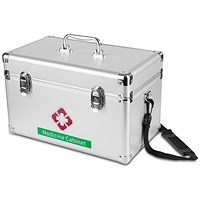 Click Medical Large Aluminium First Aid Kit Case, Supplied Empty