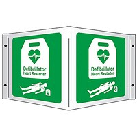 Click Medical AED 3D Projecting Sign, 430x230mm, Metal