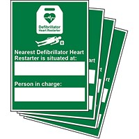 Click Medical Nearest Automated Defibrillator Sign, 200x300mm, PVC