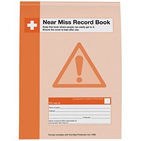 Safe First Aid Near Miss Record Book, A4