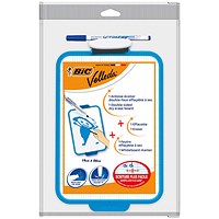 Bic Velleda Drywipe Board Blue 190x260mm (Portable and double sided with holes for hanging)