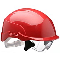 Centurion Spectrum Safety Helmet with Integrated Eye Protection, Red