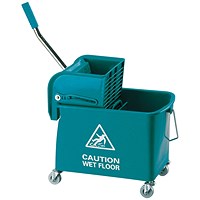 Mobile Mop Bucket and Wringer 20 Litre Green 101248 GRN