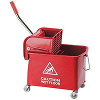 Mobile Mop Bucket and Wringer 20 Litre Red 101248 RD