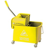 Mobile Mop Bucket and Wringer 20 Litre Yellow 101248 YLW