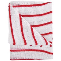 Hygiene Dishcloths 406x304mm Red/White (Pack of 10) 100755RD