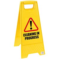 Caution Folding Safety Sign - 2-sided - Yellow (1 Sign)
