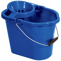 2Work Plastic Mop Bucket With Wringer 15 Litre Blue CNT00660