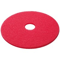 3M Buffing Floor Pad, 380mm, Red, Pack of 5