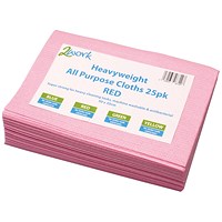 2Work Heavyweight Cloth, 500x350mm, Red, Pack of 25
