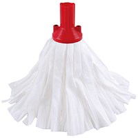 Exel Big White Mop Head Red (Pack of 10) 102199