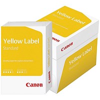 Canon A4 Yellow Label Standard Paper, White, 80gsm, Box (5 x 500 Sheets)