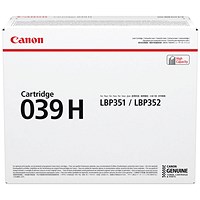 Canon CRG 039H Black High Yield Laser Toner Cartridge