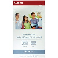 Canon KP-36IP Colour Inkjet Cartridge and 100x148mm Paper Set 36 Sheets 7737A001