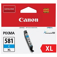 Canon CLI-581XL Cyan High Yield Inkjet Cartridge Canon CLI-581XL Cyan High Yield Inkjet Cartridge