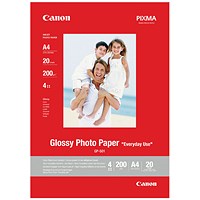 Canon A4 Photo Paper, Glossy, 200gsm, Pack of 20