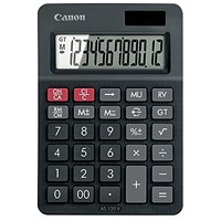 Canon AS-120 II Desktop Calculator, 12 Digit, Solar and Battery Power, Black Canon AS-120 II Desktop Calculator, 12 Digit, Solar and Battery Power, Black