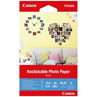 Canon Restickable Photo Paper RP-101 4x6in (Pack of 5) 3635C002