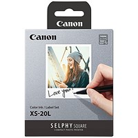 Canon 68mm x 68mm Selphy Square Photo Paper, Glossy, Pack of 20
