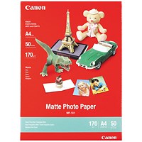 Canon A4 Photo Paper, Matte, 170gsm, Pack of 50