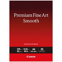 Canon A4 Premium Fine Art Smooth Photo Paper, Matte, 310gsm, Pack of 25