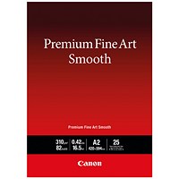 Canon Premium Fine Art Paper FA-SM2 Smooth A2 (Pack of 25) 1711C006
