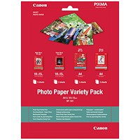Canon A4 & 100mm x 150mm Photo Paper Variety Pack, Pack of 20