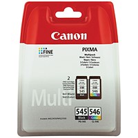 Canon PG545/CL546 Black and Colour Inkjet Cartridges (2 Cartridges)