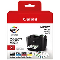 Canon PGI-2500XL Inkjet Cartridge Multi Value Pack High Yield CMYK 9254B010