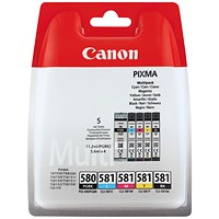 Canon PGI-580/CLI-581 Ink Cartridges PGBK/CMYK Multipack 2078C007
