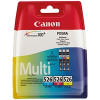 Canon CLI-526 Ink Cartridges CMY Multipack 4541B018 Canon CLI-526 Ink Cartridges CMY Multipack 4541B018