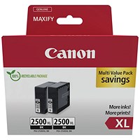 Canon PGI-2500XL Ink Cartridge High Yield Black Twinpack 9254B011