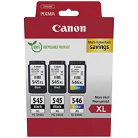 Canon PG-545XL x 2/CL-546XL Ink Cartridges High Yield K/CMY Multipack 8286B013