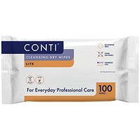 Conti Cleansing Dry Wipes Lite Large 100 Wipes Pack of 32