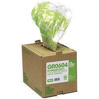 The Green Sack Medium Duty Refuse Sacks, 80 Litre, Clear, Pack of 75